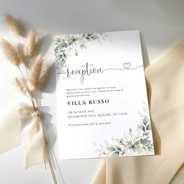 Recepción Tarjeta de Alojamiento Eucalyptus Floral Wedding (Subido por el creador)