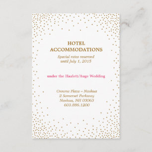 Recepción Tarjeta de alojamiento GOLD CONFETTI