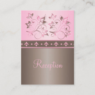 Recepción Tarjeta de Alojamiento Mocha y Floral Rosa