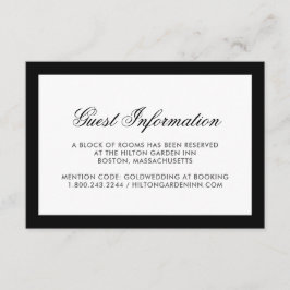 Recepción Tarjeta de alojamiento para Bodas de borde negro c