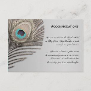 Recepción Tarjeta de alojamiento Peacock de Silver Elegance