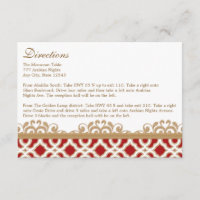 Tarjeta de Alojamiento Red Gold Moroccan Direction