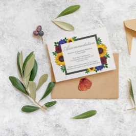 Recepción Tarjeta de alojamiento Rosa de girasol Boda floral