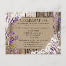 Tarjeta de alojamiento Rustic Lavender Wood Lace