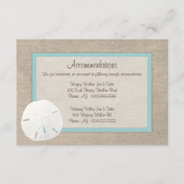 Recepción Tarjeta de alojamiento Sand Dollar Beach Turquoise