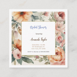 Recepción Tarjeta de Aquarela de Flores Minimalista para Des