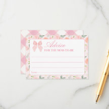 Tarjeta de asesoramiento Baby Shower de Coquette f