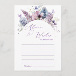 Recepción Tarjeta de asesoramiento floral Purple + Lavender