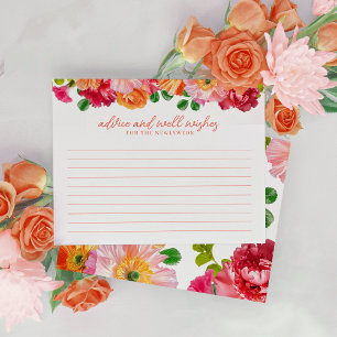 Recepción Tarjeta de asesoramiento floral rosa brillante y N