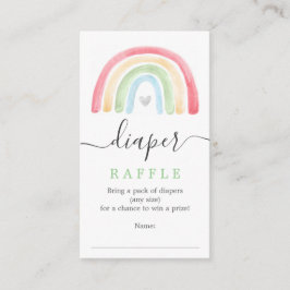 Recepción Tarjeta de Baby Shower Boho Rainbow Diaper Raffle