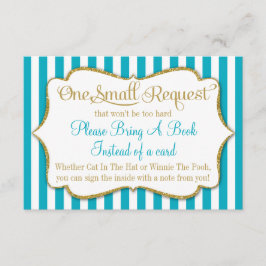 Recepción Tarjeta de Baby Shower de oro turquesa para llevar