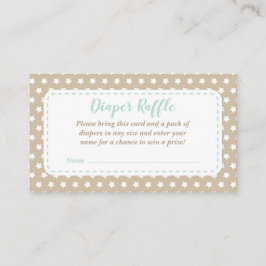 Recepción Tarjeta de Baby Shower Diaper Raffle | Mint y Tan