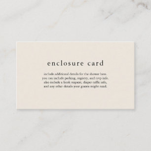 Recepción Tarjeta de Baby Shower HANNAH Cream Boho