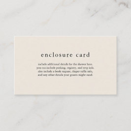 Recepción Tarjeta de Baby Shower HANNAH Cream Boho