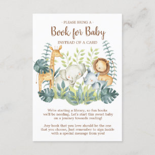 Recepción Tarjeta de Baby Shower "Jungle Animals" para bebés