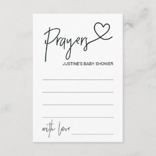 Recepción Tarjeta de Baby Shower Prayer personalizada con co