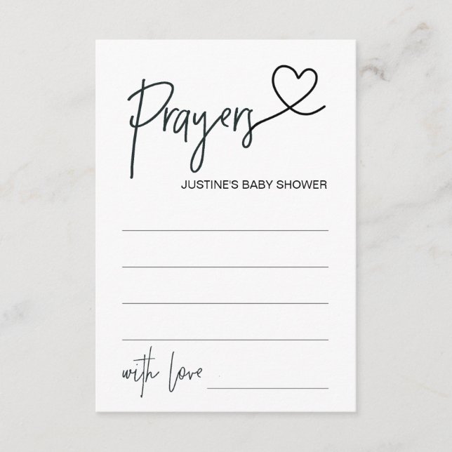 Recepción Tarjeta de Baby Shower Prayer personalizada con co (Anverso)