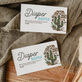Recepción Tarjeta de Baby Shower Western Cowboy Diaper Raffl