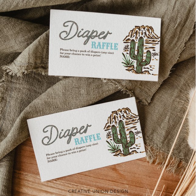 Recepción Tarjeta de Baby Shower Western Cowboy Diaper Raffl (Subido por el creador)