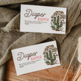 Recepción Tarjeta de Baby Shower Western Cowgirl Diaper Raff