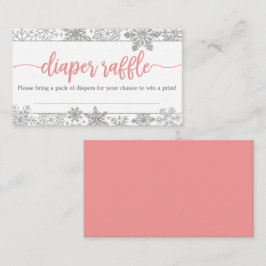 Recepción Tarjeta de Baby Shower Winter Snowflake Diaper Raf