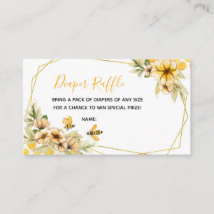 Recepción Tarjeta de baraja de Baby Shower para pañales Bee 