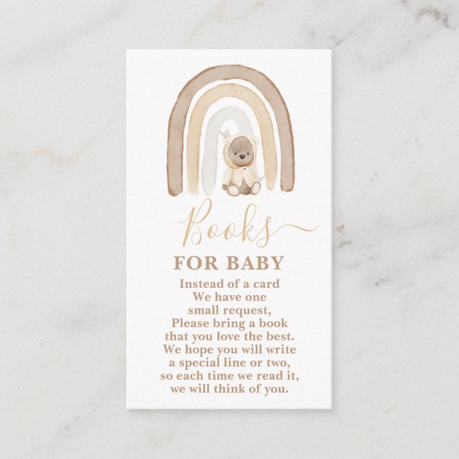 Recepción Tarjeta de bebé para oso de peluche y arcoiris (Anverso)