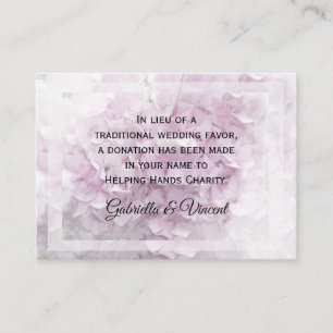 Recepción Tarjeta de beneficencia Boda Hydrangea rosa pálida