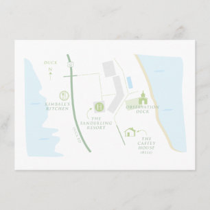 Recepción Tarjeta de bienvenida de mapa personalizado para l