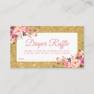 Recepción Tarjeta de billete Raffle Raffle de oro rosa Baby 