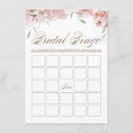 Recepción Tarjeta de bingo Mauve Rubor Pink Flowers Bridal S