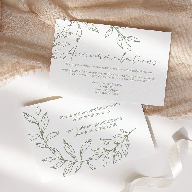 Recepción Tarjeta de Boda Boho Sage Flowers (Subido por el creador)