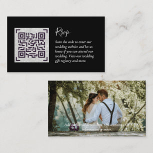 Recepción Tarjeta de boda con código QR de RSVP de LeahG con