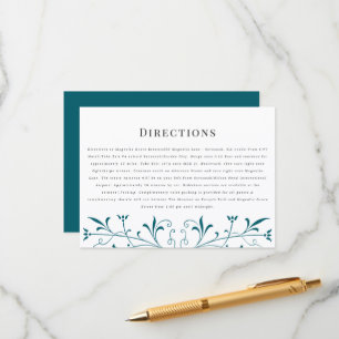 Recepción Tarjeta de Boda con Instrucciones de Caligrafía Mo