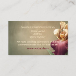 Recepción Tarjeta de Boda de Borgoña y Crema Iris