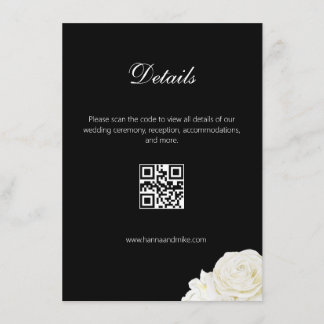 Recepción Tarjeta de Boda de detalles de Rosa clásica