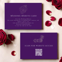 Tarjeta de Boda de Dragón | Código QR | Oro Púrpur