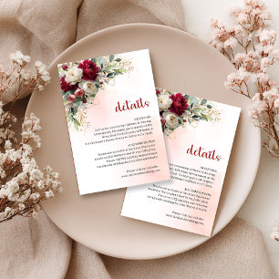 Recepción Tarjeta de boda de florería verde con hermoso rubo