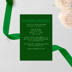 Recepción Tarjeta de Boda de información Pixel