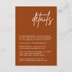 Recepción Tarjeta de Boda de Terracota minimalista
