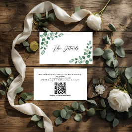 Recepción Tarjeta de Boda Eucalyptus Greenery con QR