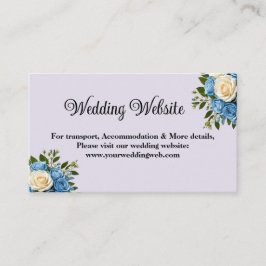 Recepción Tarjeta de Boda floral azul y blanca