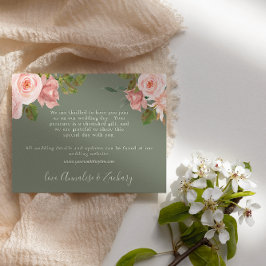 Recepción Tarjeta de Boda floral Sage Green Rubor Floral