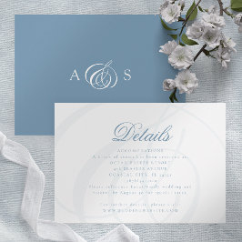 Recepción Tarjeta de Boda formal Dusty Blue