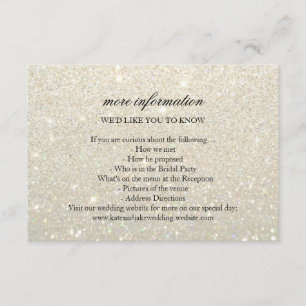 Recepción Tarjeta de Boda Más Info - Glit Fab Oro Blanco