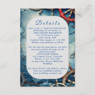 Recepción Tarjeta de Boda náutico de Moda rusa