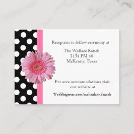 Recepción Tarjeta de Boda Polka Dot & Gerber Daisy