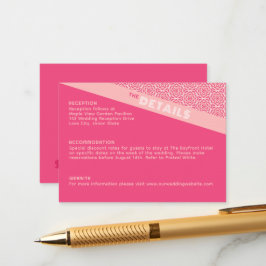 Recepción Tarjeta de Boda rojo para Rosas geométricos