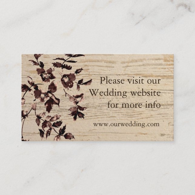Recepción tarjeta de boda rústica de rosa vintage (Anverso)