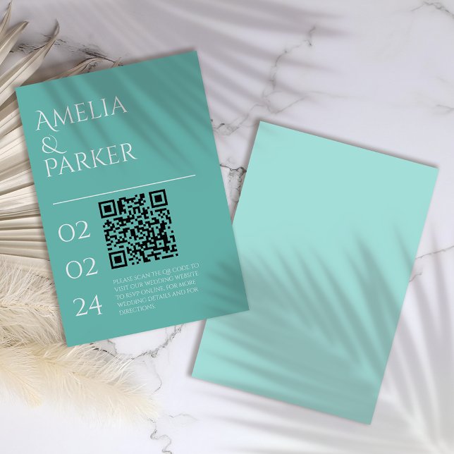 Recepción Tarjeta de Boda verde minimalista (Subido por el creador)